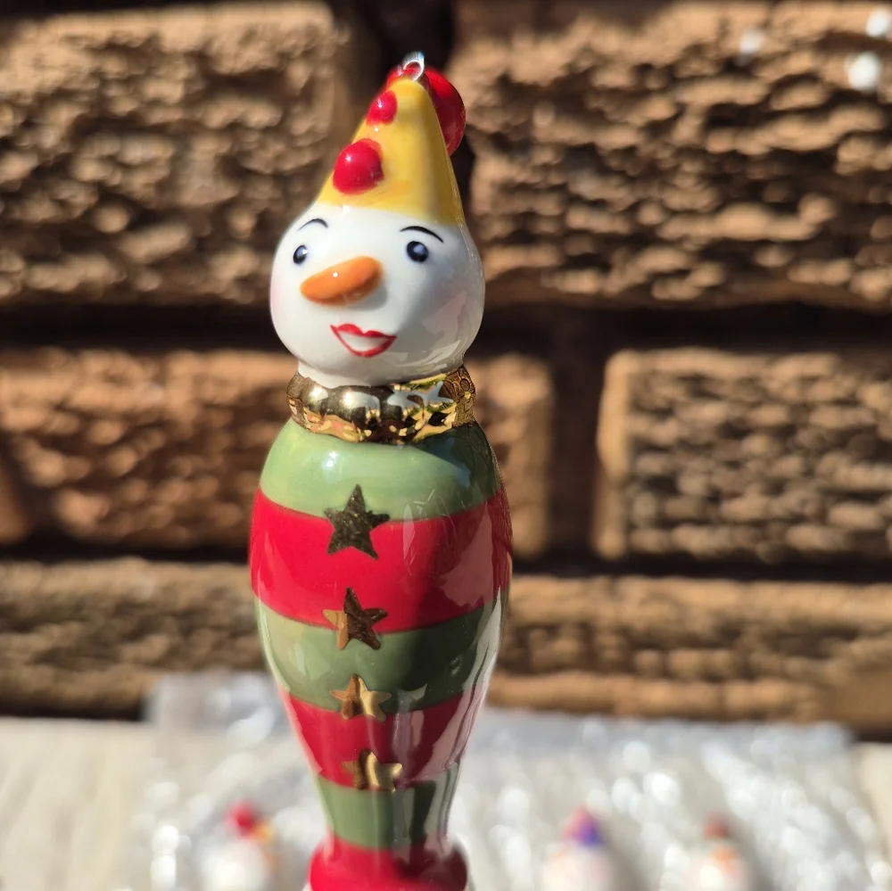 Department 56 Set of 4 Ceramic Clowns with Bells on Caps, Set of 4 Pre-owned